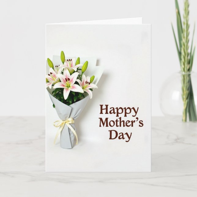 Tarjeta de Feliz Día de las Madres a Rayas (Anverso)
