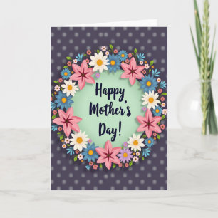 Tarjeta de Feliz Día de las Madres con Lunares