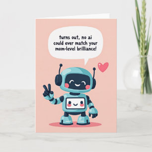 Tarjeta de Feliz Día de las Madres del Robot Verde