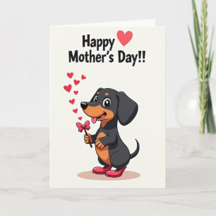Tarjeta de Feliz Día de las Madres Perrito Dulce