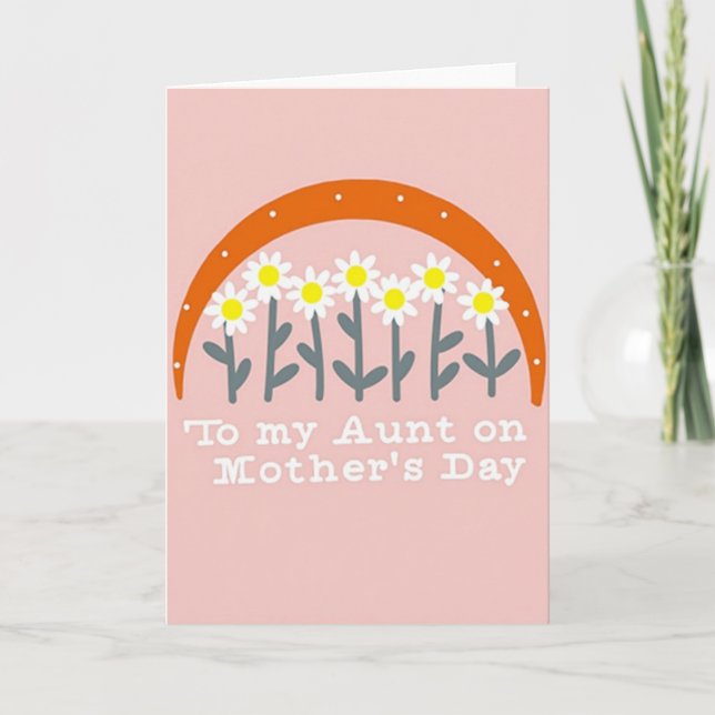 Tarjeta de Feliz Día de las Madres Rosa (Anverso)