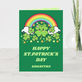 Tarjeta de Feliz Día de San Patricio Arcoíris de A