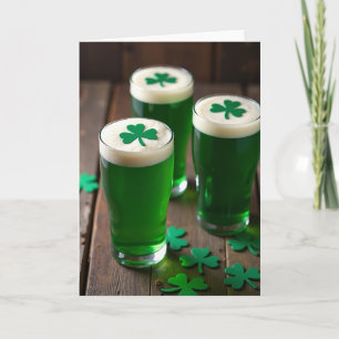 Tarjeta de Feliz Día de San Patricio con Cerveza V
