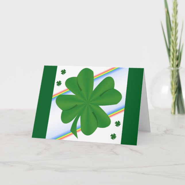 Tarjeta de Feliz Día de San Patricio de Trébol (Anverso)