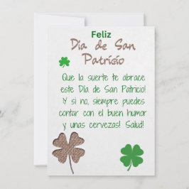 Tarjeta de Feliz Día de San Patricio en Español