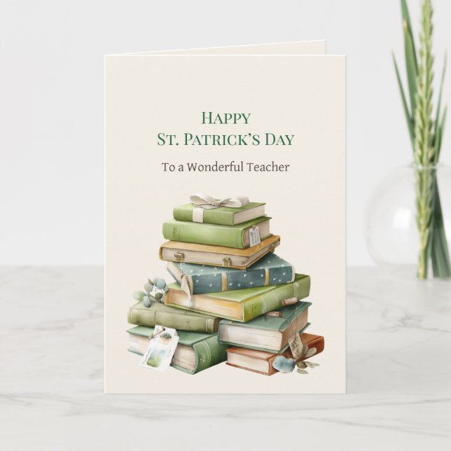 Tarjeta de Feliz Día de San Patricio para Maestros (Anverso)