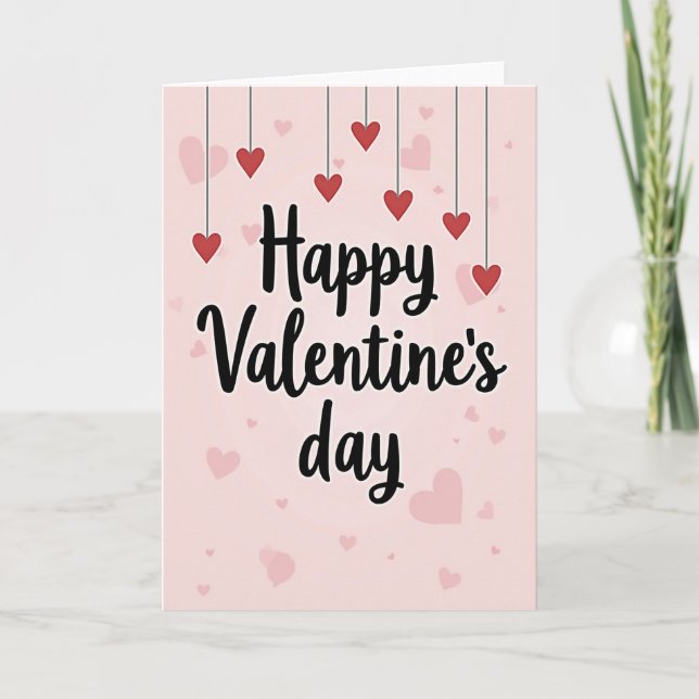Tarjeta de Feliz Día de San Valentín con Letra Ros (Anverso)