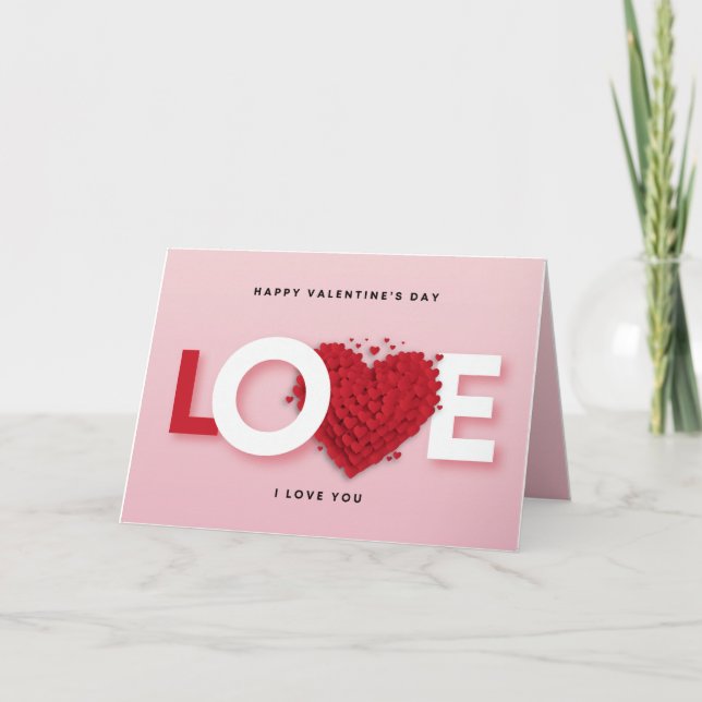 Tarjeta de Feliz Día de San Valentín - Corazones d (Anverso)