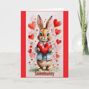 Tarjeta de Feliz Día de San Valentín de Conejo con