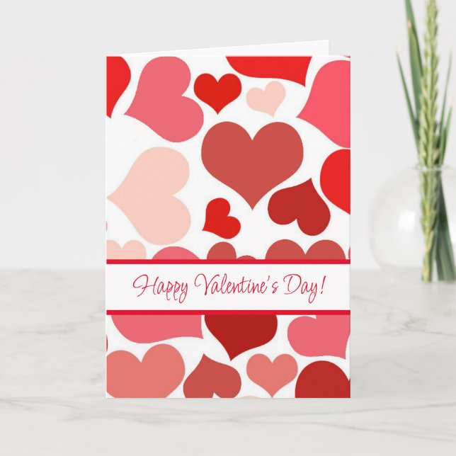 Tarjeta de Feliz Día de San Valentín de Corazones  (Anverso)