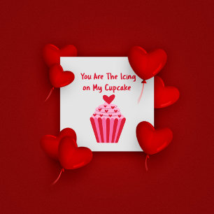 Tarjeta de Feliz Día de San Valentín de Cupcake 