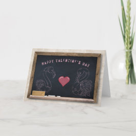 Tarjeta de Feliz Día de San Valentín de Flamencos