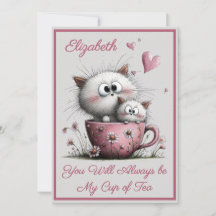 Tarjeta de Feliz Día de San Valentín de Gatos Muy