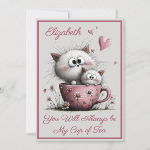 Tarjeta de Feliz Día de San Valentín de Gatos Muy