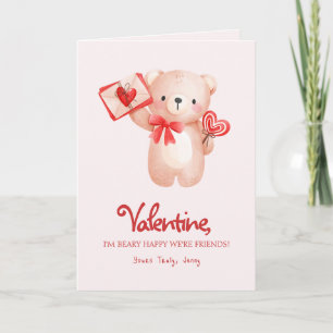 Tarjeta de Feliz Día de San Valentín de Osito Ador