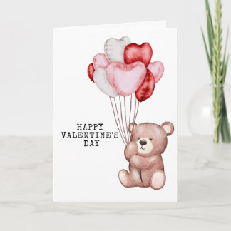 Tarjeta de Feliz Día de San Valentín del Osito de 