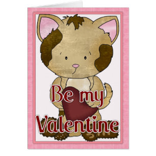 Tarjeta de Feliz Día de San Valentín Gatito Kitty