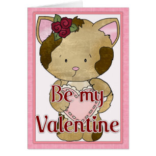 Tarjeta de Feliz Día de San Valentín Gatito Kitty