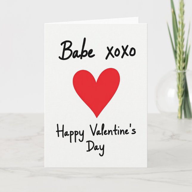 Tarjeta de Feliz Día de San Valentín para Babe (Anverso)