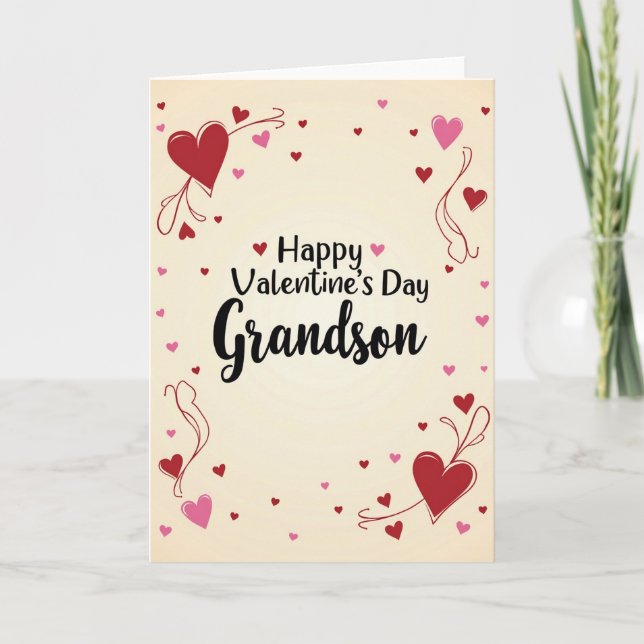 Tarjeta de Feliz Día de San Valentín para Nieto (Anverso)