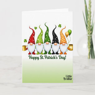 Tarjeta de Feliz Día del Gnomo de Rayas