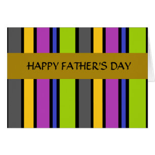 Tarjeta de Feliz Día del Padre a Rayas Coloridas