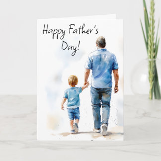 Tarjeta de Feliz Día del Padre "Caminando Juntos"