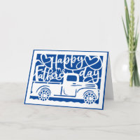 Tarjeta de Feliz Día del Padre Camión Azul