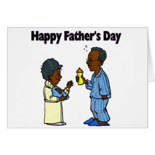 Tarjeta de Feliz Día del Padre con abuelos de dibu