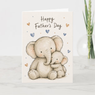 Tarjeta de Feliz Día del Padre con Acuarela Adorab