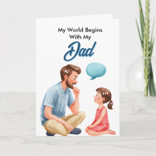 Tarjeta de Feliz Día del Padre con Aquarela Adorab