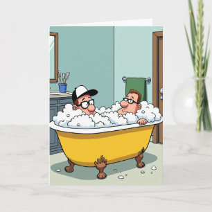 Tarjeta de Feliz Día del Padre con Baño de Burbuja