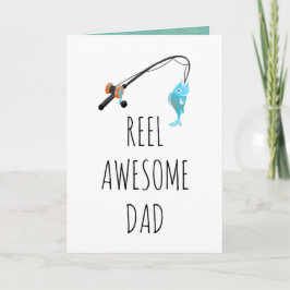 Tarjeta de Feliz Día del Padre con Caña de Pescar 