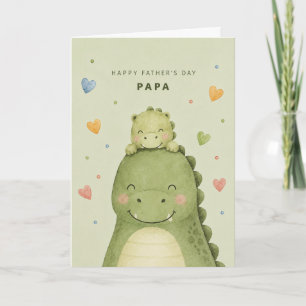 Tarjeta de Feliz Día del Padre con Dinosaurio Ador