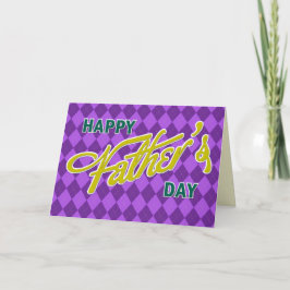 Tarjeta de Feliz Día del Padre con Estilo Retro Ar