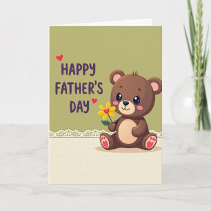 Tarjeta de Feliz Día del Padre con peluche