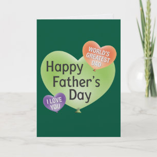 Tarjeta de Feliz Día del Padre Corazones