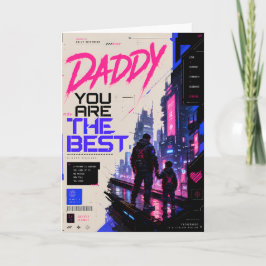 Tarjeta de Feliz Día del Padre Cyberpunk