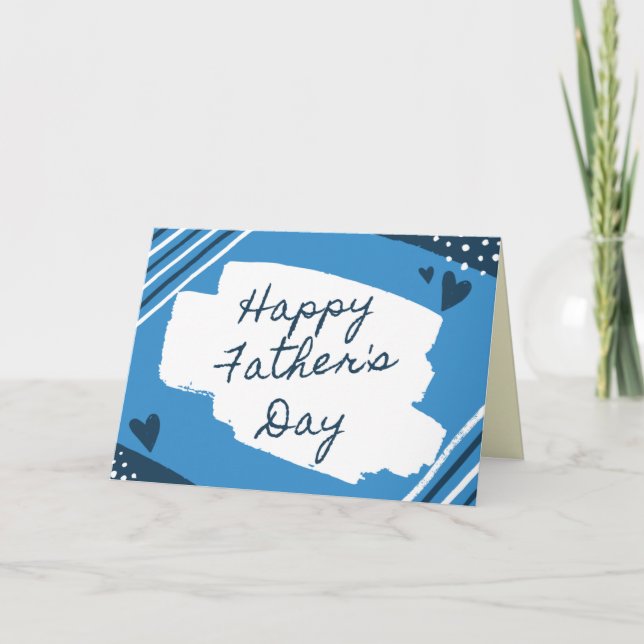 Tarjeta de feliz día del padre dibujada a mano (Anverso)