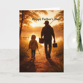 Tarjeta de Feliz Día del Padre - imagen de pesca a