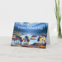 Tarjeta de Feliz Día del Padre Lobo
