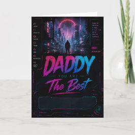 Tarjeta de Feliz Día del Padre Neon Personalizada