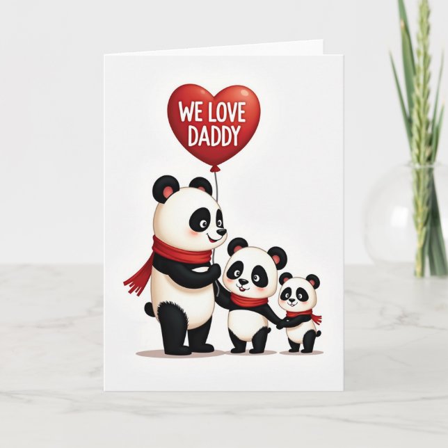 Tarjeta de Feliz Día del Padre Panda (Anverso)