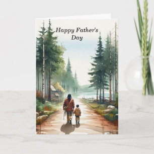 Tarjeta de Feliz Día del Padre para Indígenas Amer