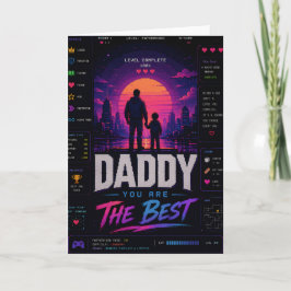 Tarjeta de Feliz Día del Padre para Jugador Retro