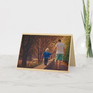 Tarjeta de Feliz Día del Padre para Padre e Hijo