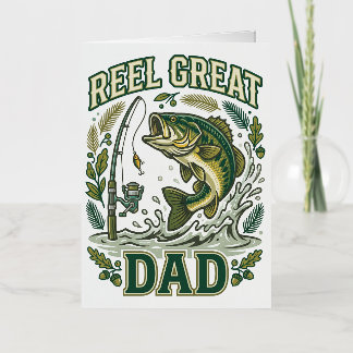 Tarjeta de Feliz Día del Padre para Papá Pescador 