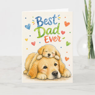 Tarjeta de Feliz Día del Padre Pintada a Mano