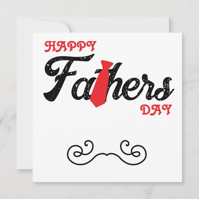 Tarjeta de Feliz Día del Padre Roja (Anverso)