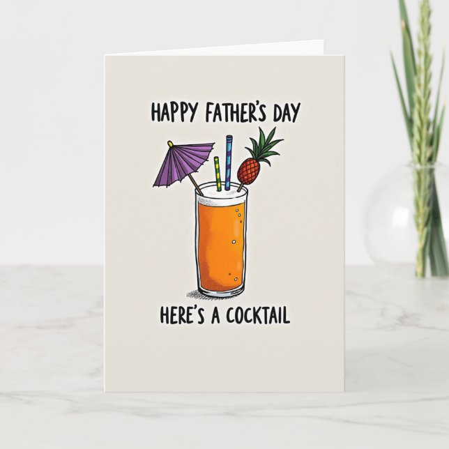 Tarjeta de Feliz Día del Padre Tropical (Anverso)